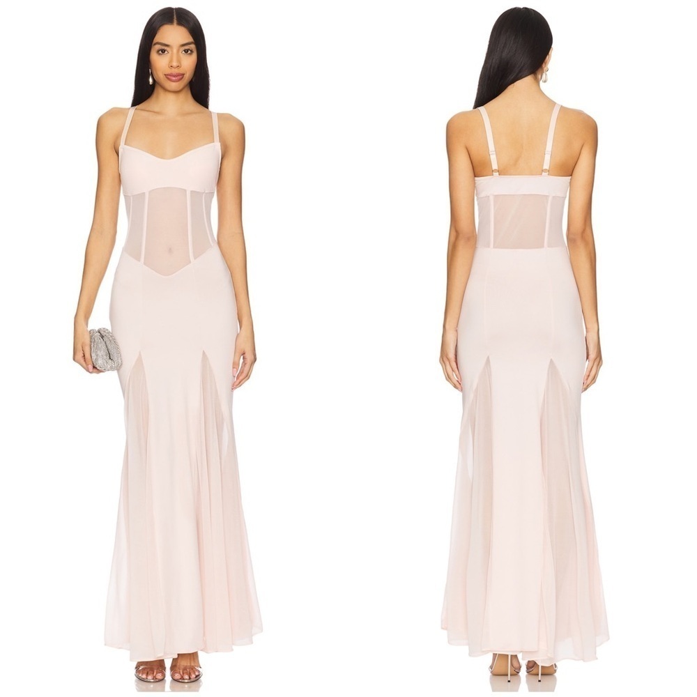 NWT OW Collection x REVOLVE SERENITY Sheer Bodice Pink Maxi Dress 🌸 Size XS New!